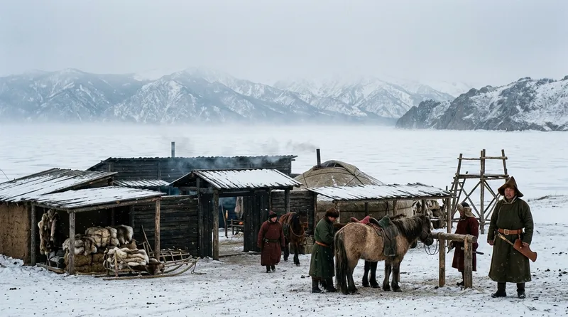 Lake Baikal Northern Monitoring Station: Siberia’s Frozen Outpost - Historical illustration