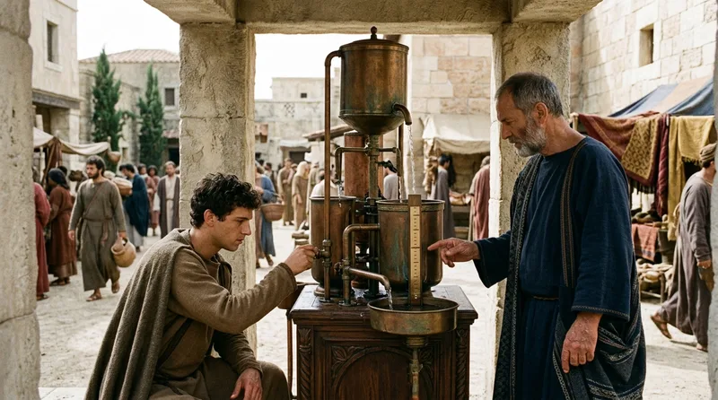 Ctesibius Water Clock: Hydraulic Computing Before Electronics - Historical illustration