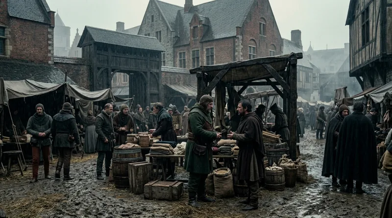 Bruges Kontor (Flanders) - Where Luxury Met Necessity - Historical illustration