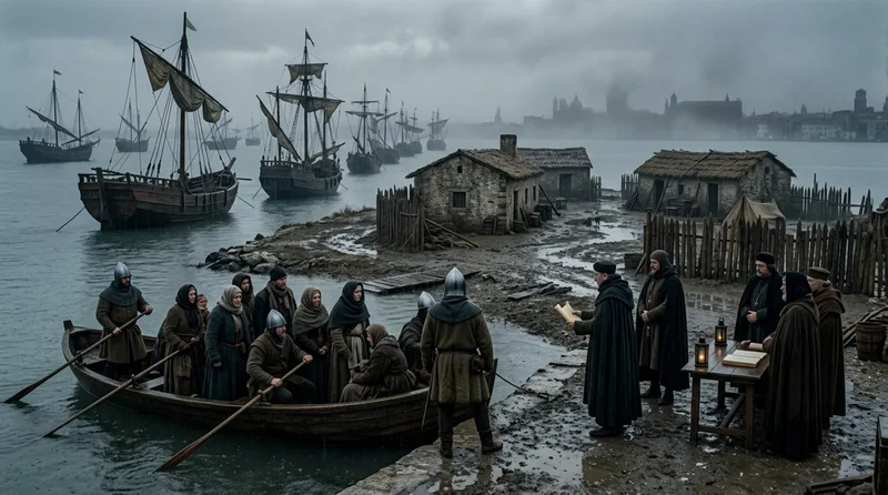 Venice Invented Modern Quarantine by Trapping Ships for 40 Days - Historical illustration