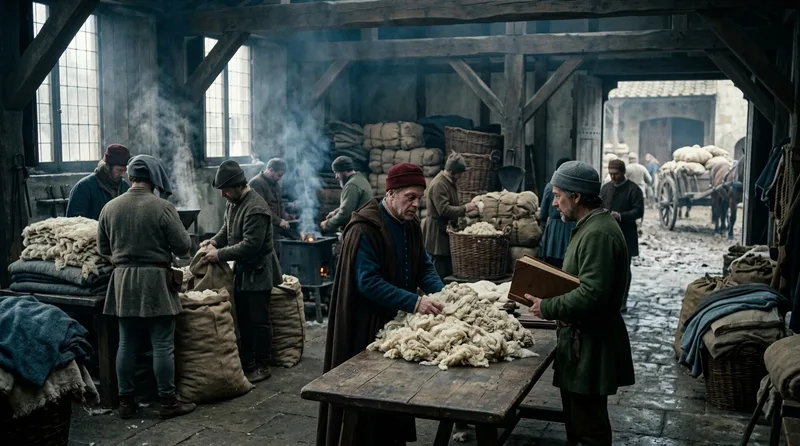 Wool Trade Financing Dominated European Textile Markets - Historical illustration