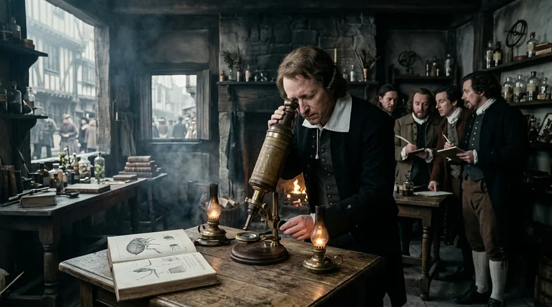 Robert Hooke’s Microscope Revealed Hidden Living Worlds - Historical illustration