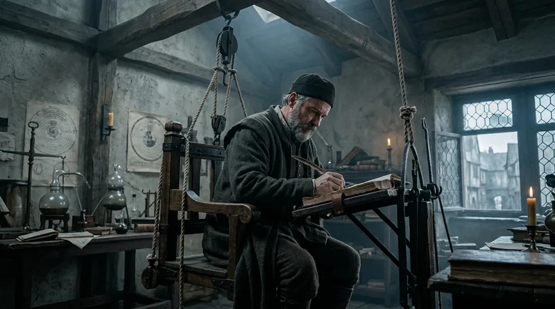 Santorio’s Chair Quantified the Invisible Soul - Historical illustration