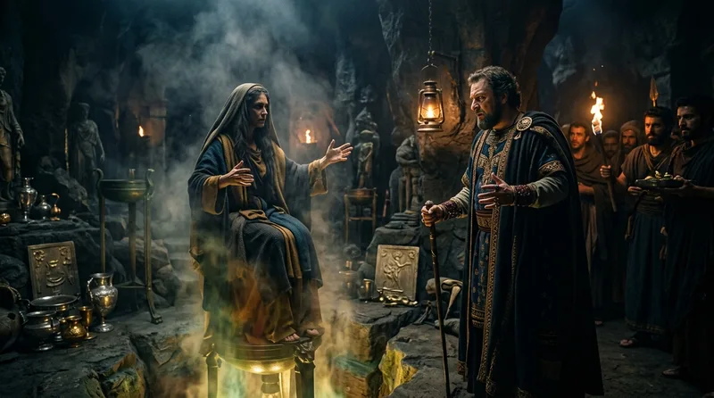 The Delphic Oracle Destroys Croesus of Lydia’s Empire - Historical illustration