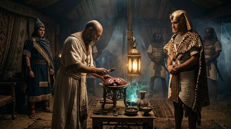 Liver Divination Determines the Battle of Qadesh’s Strategy - Historical illustration